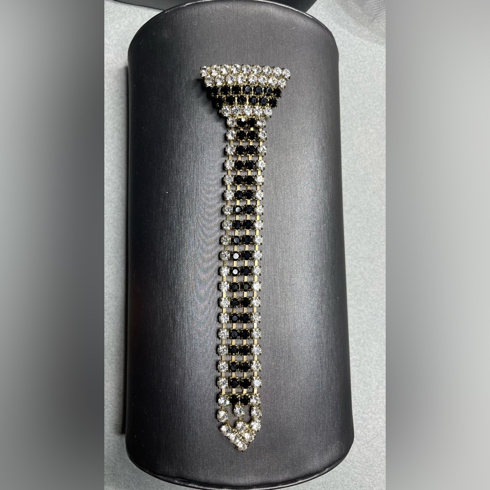 Vintage Rhinestone Tie Brooch